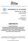 ABSTRACTS. This meeting was made possible by support from the UNDP/World Bank/WHO Special Programme for Research and Training in Tropical Diseases