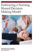 Embracing a Nursing Shared Decision Making Model