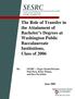 The Role of Transfer in the Attainment of Bachelor s Degrees at Washington Public Baccalaureate Institutions, Class of 2006
