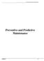 Preventive and Predictive Maintenance