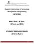 (MPSTME) MBA (Tech.), B.Tech., M.Tech. and MCA. STUDENT RESOURCE BOOK 2013-14 (Part I)