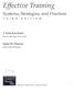 Effective Training. Systems, Strategies, and Practices THIRD EDITION ----- Prentiee Hall. P. Nick Blanchard. James W. Thacker PEARSON , ~ \ :)..