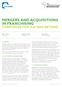 MERGERS AND ACQUISITIONS IN FRANCHISING