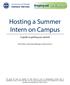 Hosting a Summer Intern on Campus