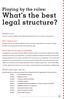 What s the best legal structure?