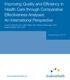 Improving Quality and Efficiency in Health Care through Comparative Effectiveness Analyses: An International Perspective
