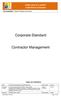 Corporate Standard. Contractor Management