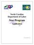 North Carolina Department of Labor. Star Program. Application