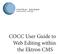 COCC User Guide to Web Editing within the Ektron CMS