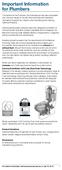 Important Information for Plumbers