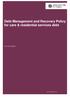 Debt Management and Recovery Policy for care & residential services debt