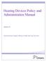 Hearing Devices Policy and Administration Manual