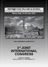 3 rd JOINT INTERNATIONAL CONGRESS