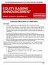 EQUITY RAISING ANNOUNCEMENT