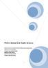 PhD in Global Oral Health Science