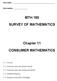 MTH 150 SURVEY OF MATHEMATICS. Chapter 11 CONSUMER MATHEMATICS