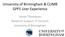 University of Birmingham & CLIMB GPFS User Experience. Simon Thompson Research Support, IT Services University of Birmingham