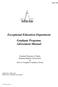 Exceptional Education Department. Graduate Programs Advisement Manual