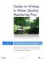 Guide to Writing a Water Quality Monitoring Plan