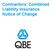 Contractors' Combined Liability Insurance Notice of Change