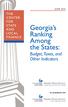 Georgia s Ranking Among the States: Budget, Taxes, and Other Indicators