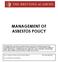 MANAGEMENT OF ASBESTOS POLICY