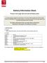 Battery Information Sheet