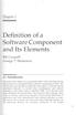 Definition of a Software Component and Its Elements