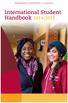 Redeemer University College. International Student Handbook 2014-2015