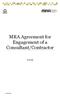 MRA Agreement for Engagement of a Consultant/Contractor