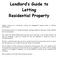 Landlord s Guide to Letting Residential Property