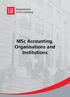 Department of Accounting. MSc Accounting, Organisations and Institutions