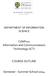 DEPARTMENT OF INFORMATION SCIENCE. COMP111 Information and Communications Technology (ICT) COURSE OUTLINE