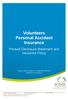Volunteers Personal Accident Insurance