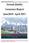 Annual Quality. Assurance Report. June2010 -April 2011