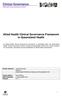 Clinical Governance Allied Health Clinical Governance Framework