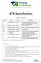 BTF-Specification. Version History. Version Author Datum Description