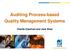 Auditing Process-based Quality Management Systems. Charlie Cianfrani and Jack West