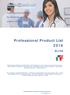 Professional Product List 2016