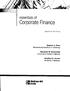 Corporate Finance. essentials of. McGraw-Hill Irwin. Stephen A. Ross Massachusetts Institute of Technology