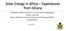Solar Energy in Africa Experiences from Ghana