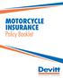 MOTORCYCLE INSURANCE Policy Booklet