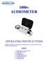 1000+ AUDIOMETER OPERATING INSTRUCTIONS
