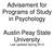 Advisement for Programs of Study in Psychology. Austin Peay State University Last updated Spring 2014