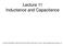 Lecture 11 Inductance and Capacitance