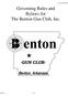 Governing Rules and Bylaws for The Benton Gun Club, Inc.