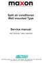 Split air conditioner Wall mounted Type. Service manual