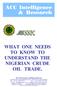 WHAT ONE NEEDS TO KNOW TO UNDERSTAND THE NIGERIAN CRUDE OIL TRADE.