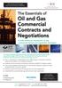 The Essentials of Oil and Gas Commercial Contracts and Negotiations