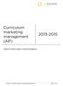 Curriculum marketing management (AP) 2013-2015. Academy Profession Degree in Marketing Management